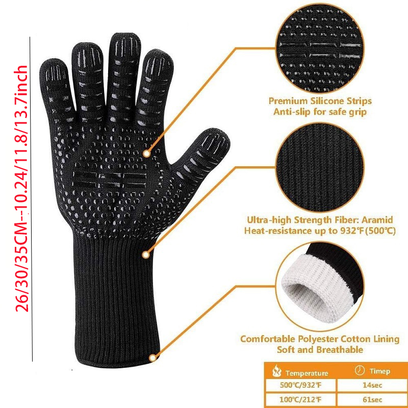 Barbekü eldivenleri alev gecik - Heat Resistant Glove incelemesi ve fiyatı